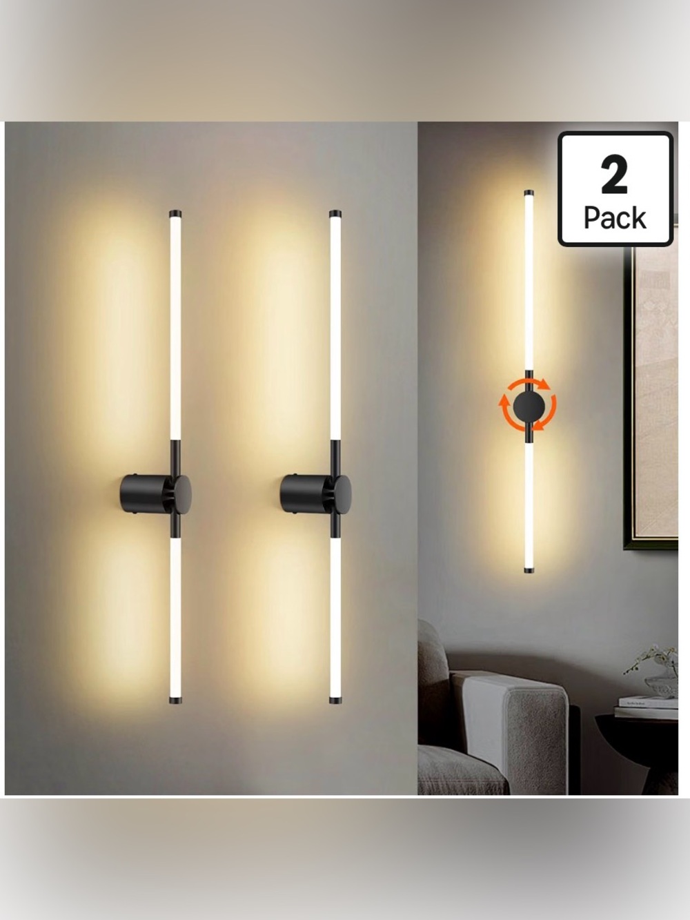 Hardwired Wall Sconces Set of Two, 4000K LED Sconces Wall Lighting Fixtures,Mode